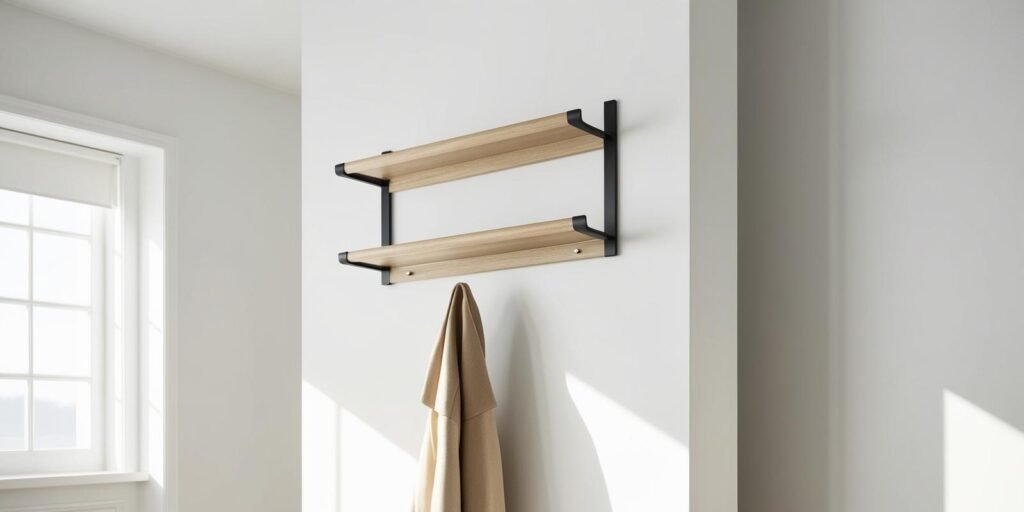 Imagen principal de perchero de pared moderno de diseño minimalista sobre pared clara